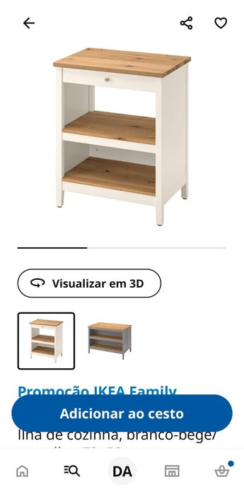 Ilhabde cozinha branco-bege/carvalho 72×56 cm