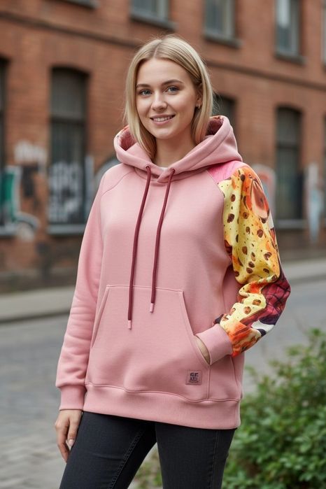 Auri Lili nowa łososiowo różowa ciepła Buddhi z abstrakcyjnym wzorem M