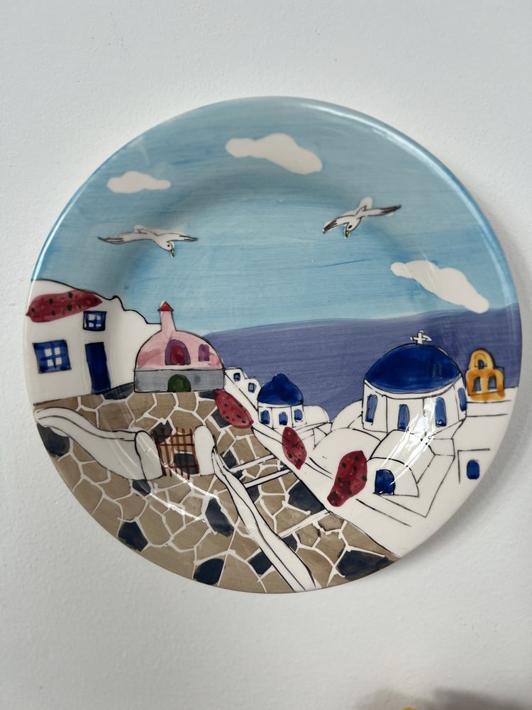 Talerz porcelanowy ręcznie malowany Grecja