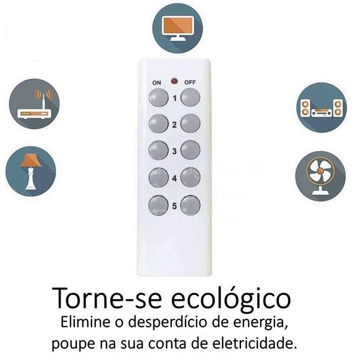 Controlo remoto para dispositivos inteligentes RF 433MHz * 5 canais