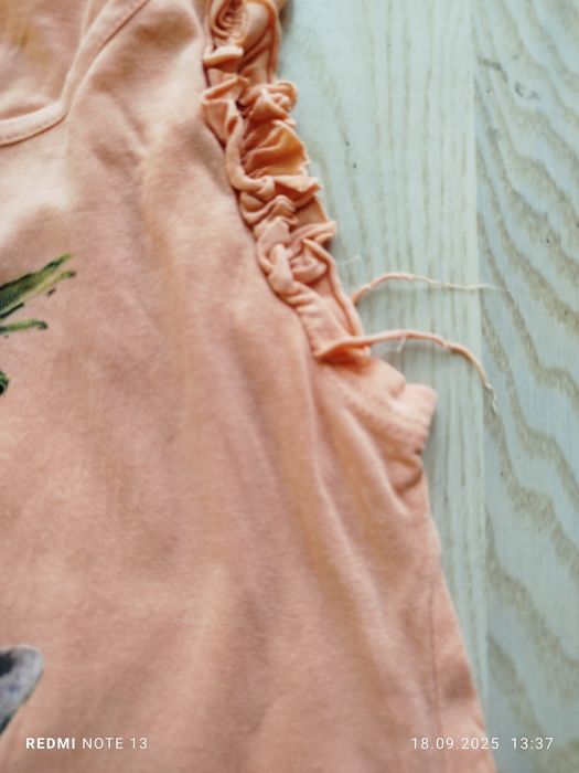 Pomarańczowa bluzka bez rękawów koszulka żyrafy żyrafa H&M 110/116