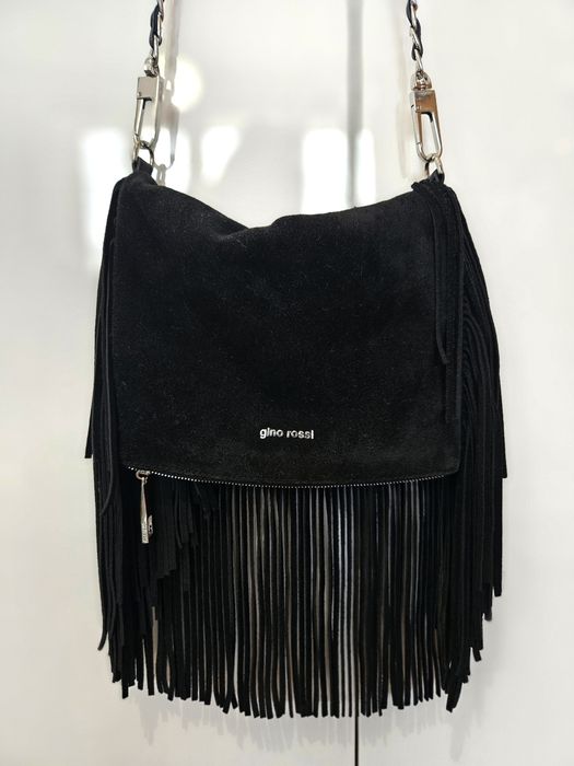 Torebka skóra naturalna Gino Rossi czarna