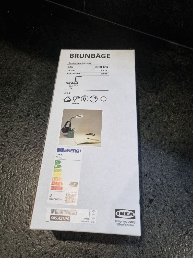 Lampka biurkowa LED Ikea Brunbage BRUNBÅGE