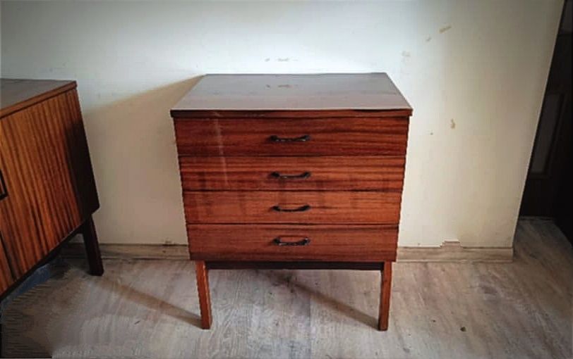 Mała komoda retro midcentury PRL  stan bdb szuflady