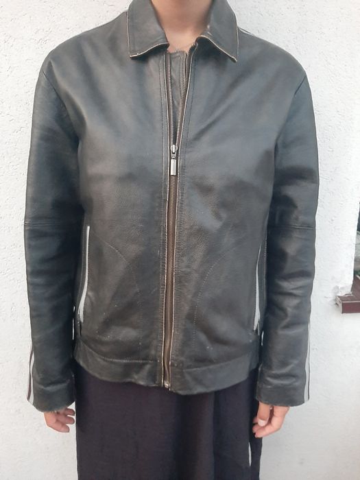 kurtka skórzana, męska,  czarna,  LE FROG