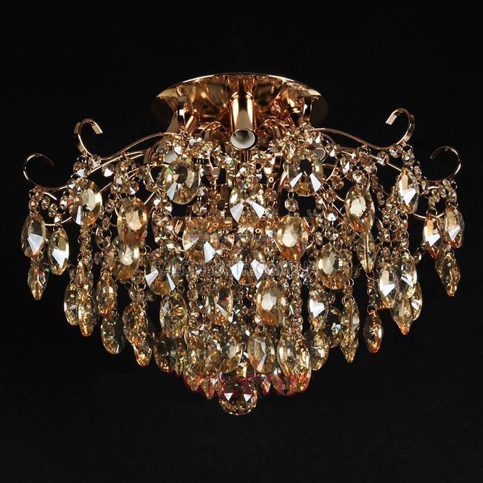 Люстра пристельова кришталева золота 4/6 ламп