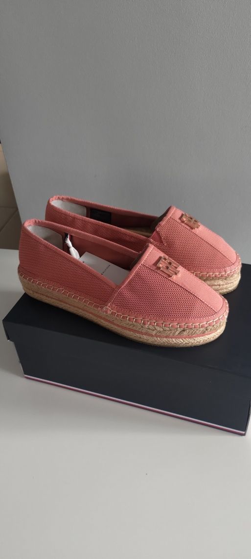 Espadryle Tommy Hilfiger koralowe 41 nowe