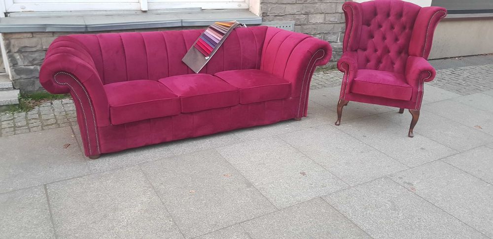 sofa Chesterfields Madame + fotel uszak promocja