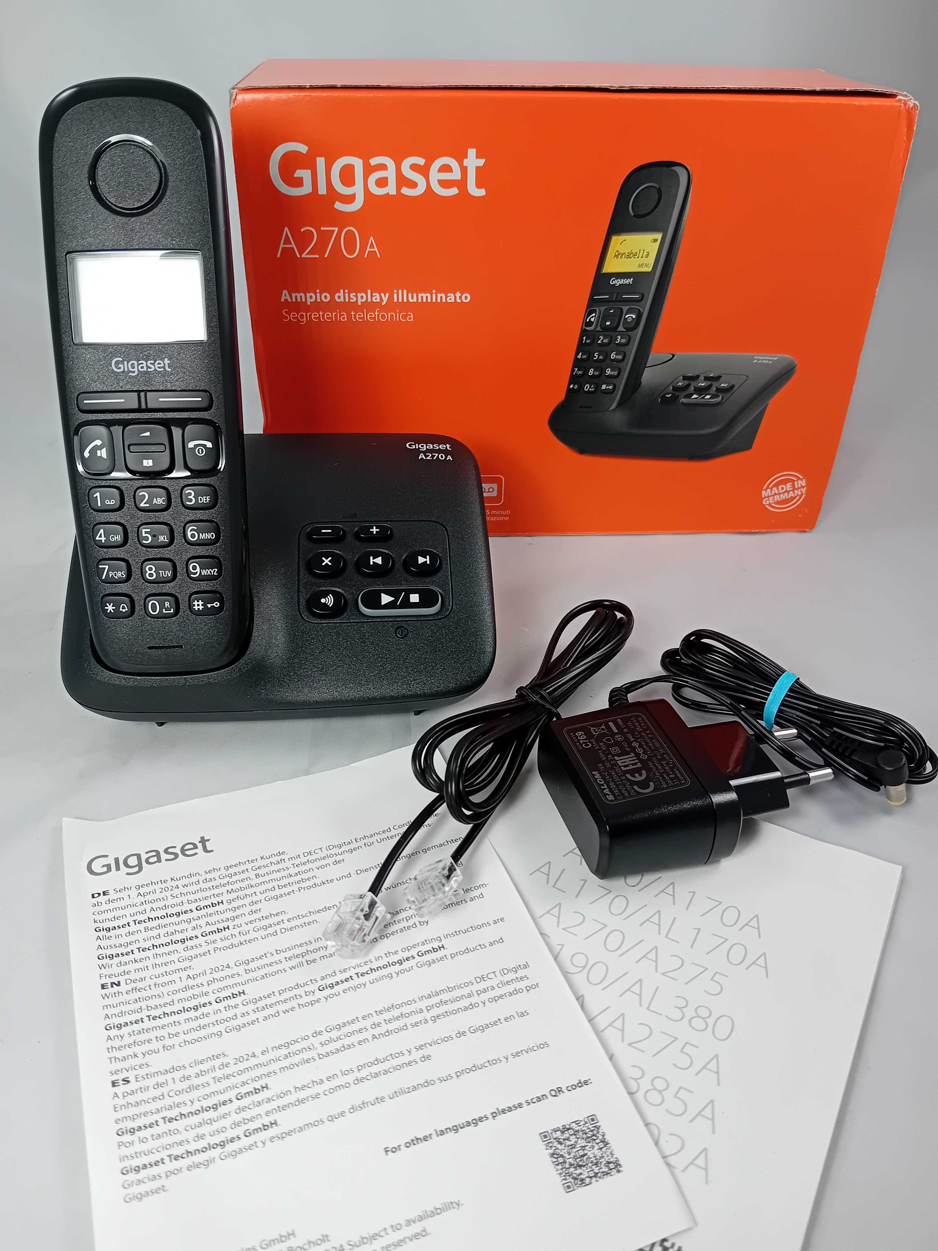 Telefon stacjonarny bezprzewodowy menu PL duże przyciski Gigaset A270A