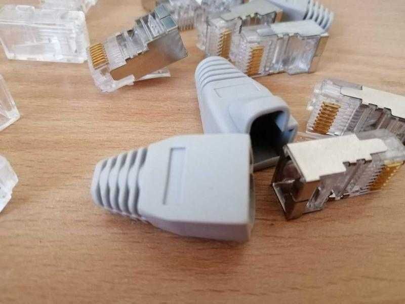 Разъем Ethernet RJ45  вилка PIN:8 экранированный и неэкранированный