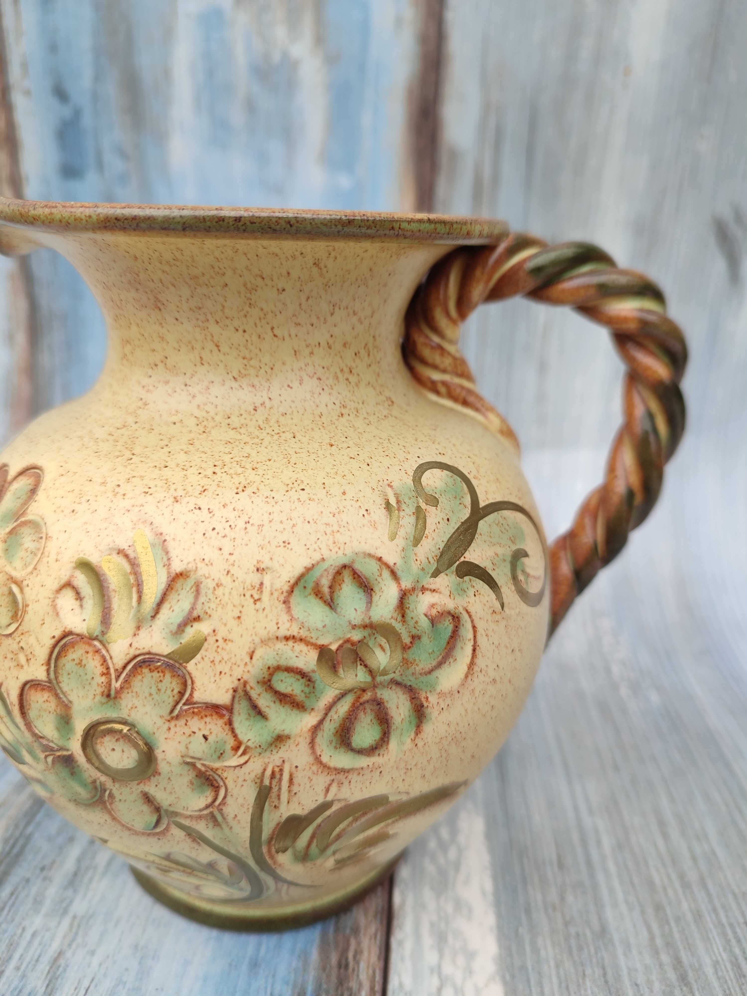 Ceramiczny Dzbanek -vintage - nakrapiany -