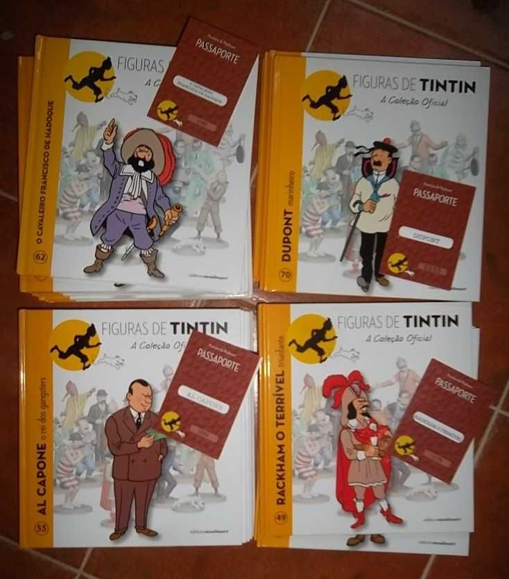 As Figuras de Tintin - Livros da série , com passaportes