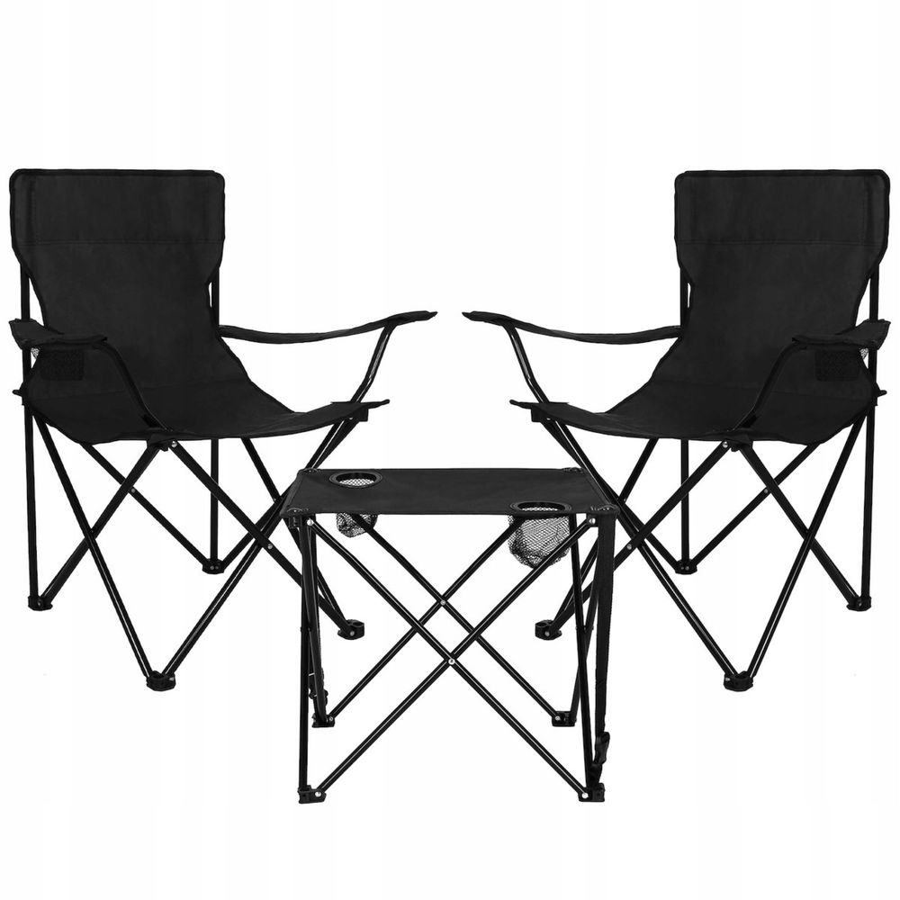 Dwa krzesła plus stół wędkarski zestaw