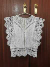 Top renda branco