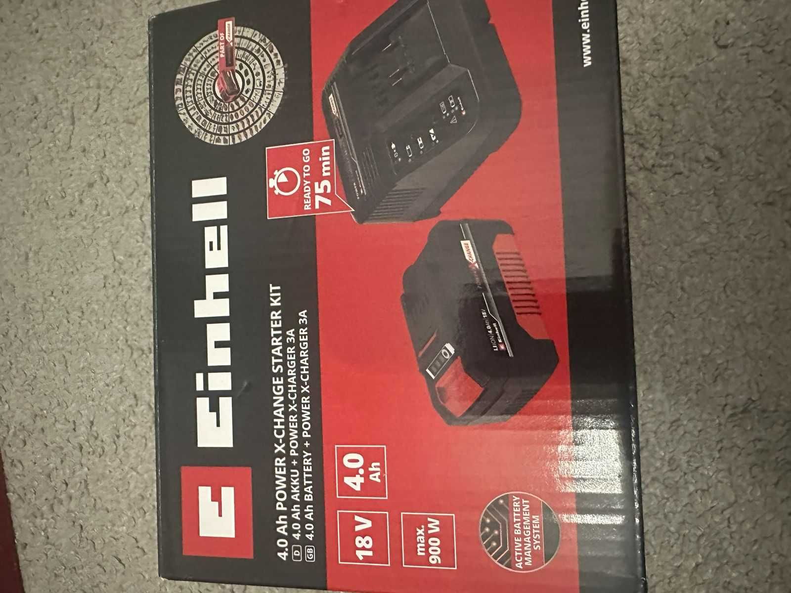 zestawEinhell TE-CN18 LiSolo,walizka  E-BOXZestaw akumulator 18V4,0 Ah