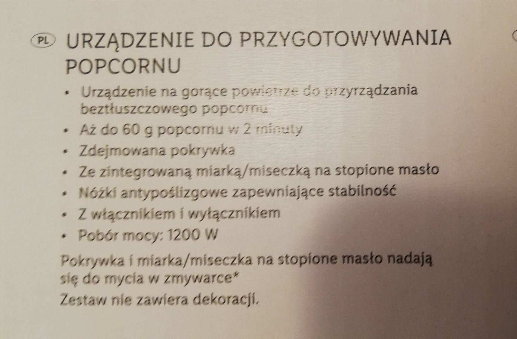 Urządzenie do przygotowania popcornu / maszynka do robienia popcornu