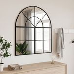 Vidaxl Lustro Ścienne, Czarne, 80X40 Cm, Zakończone Łukiem, Żelazo