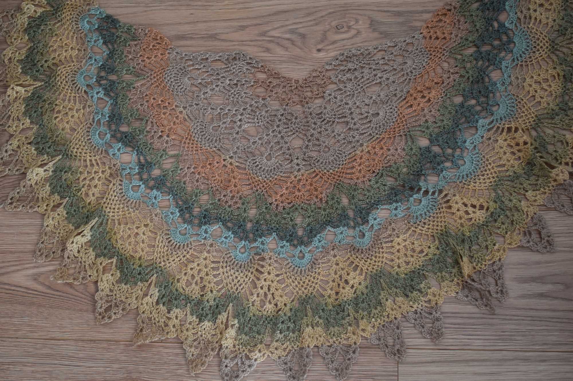 Chusta na szydełku 100 % handmade 100 cm