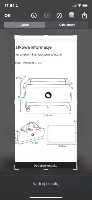 Łóżeczko skladane