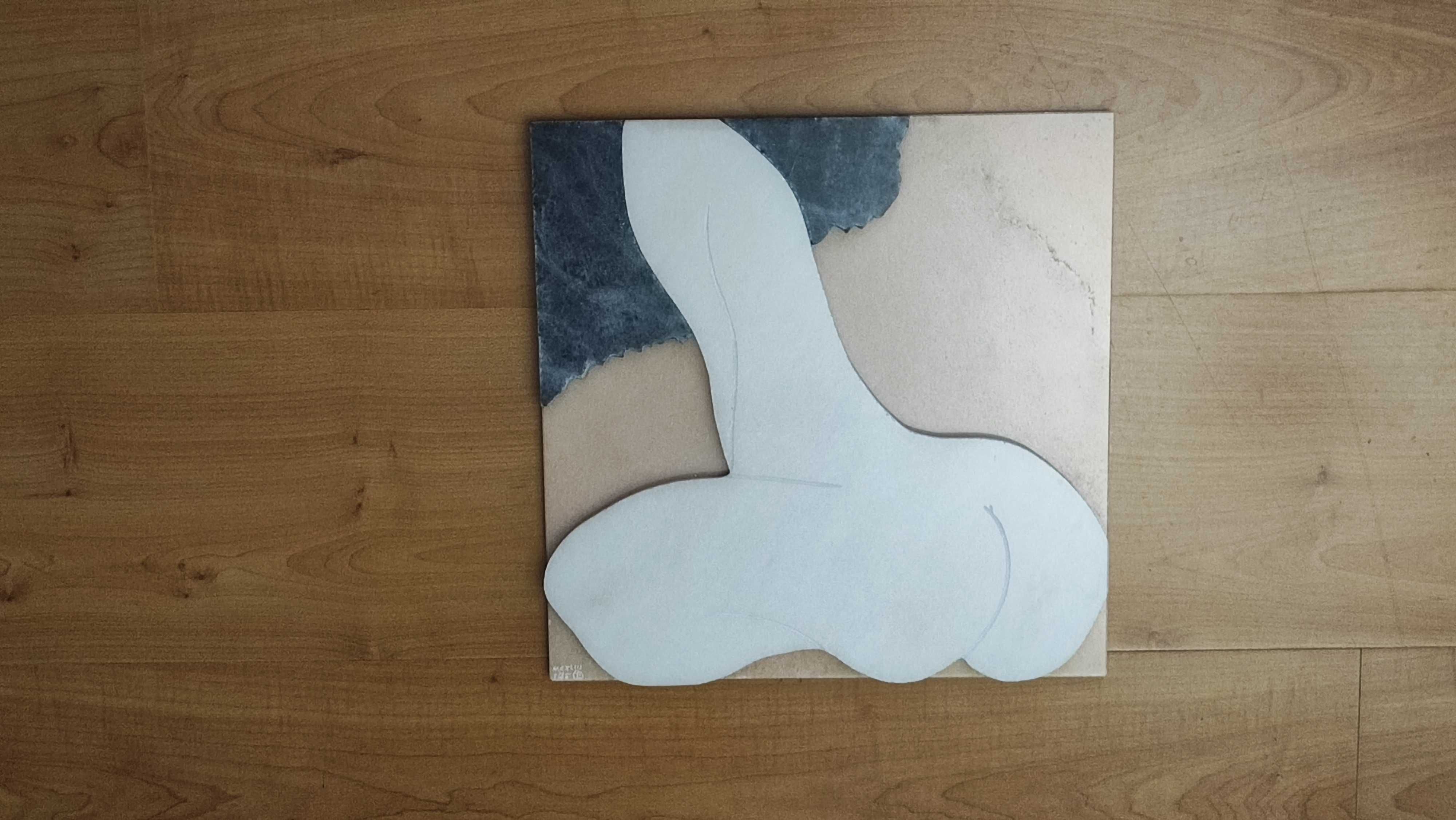 Cutileiro – Escultura em pedra, 30x30 cm, Mulher sentada de joelhos
