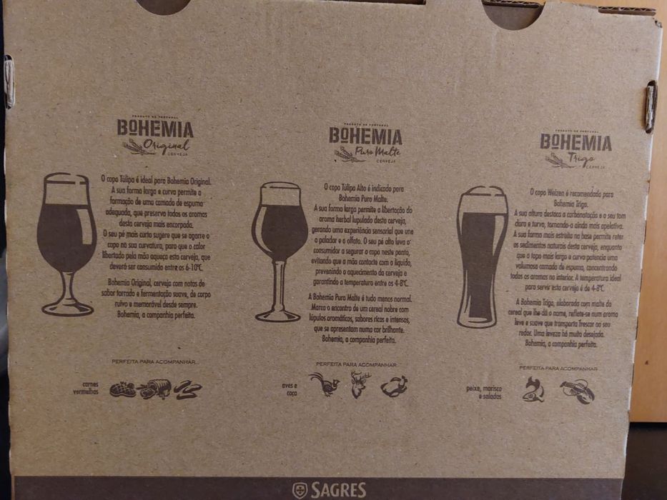 Caixa copos Cerveja Bohemia Sagres