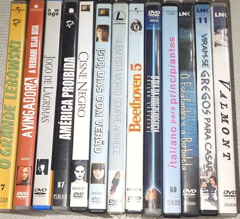 DVDs vários géneros 1€ cada