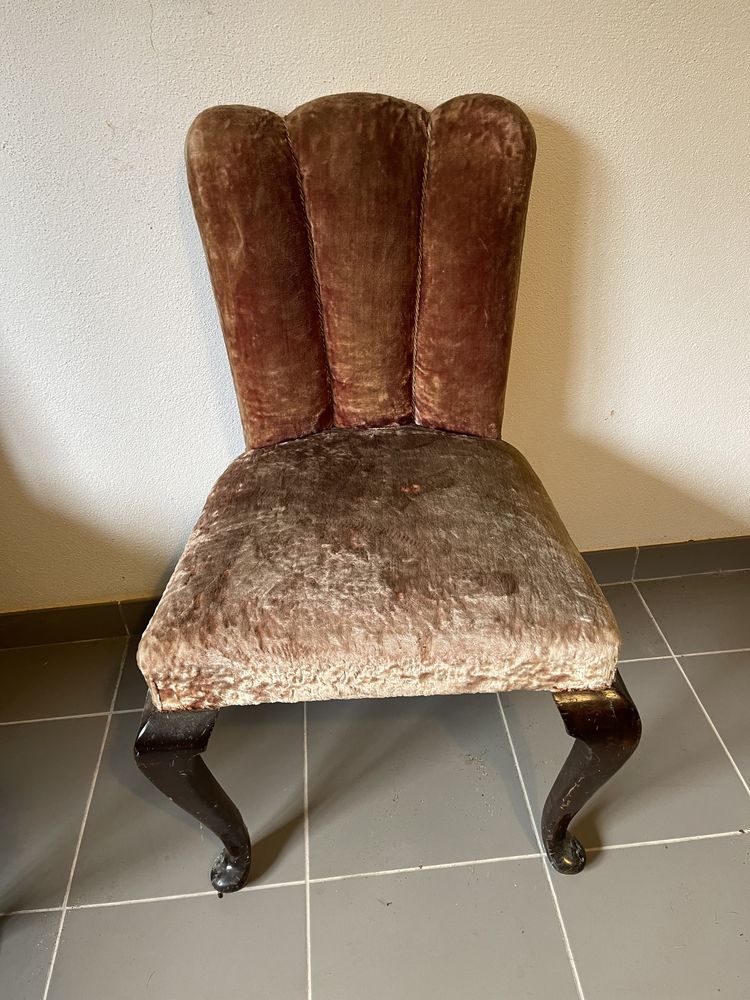 2 Cadeiras vintage com veludo adamascado