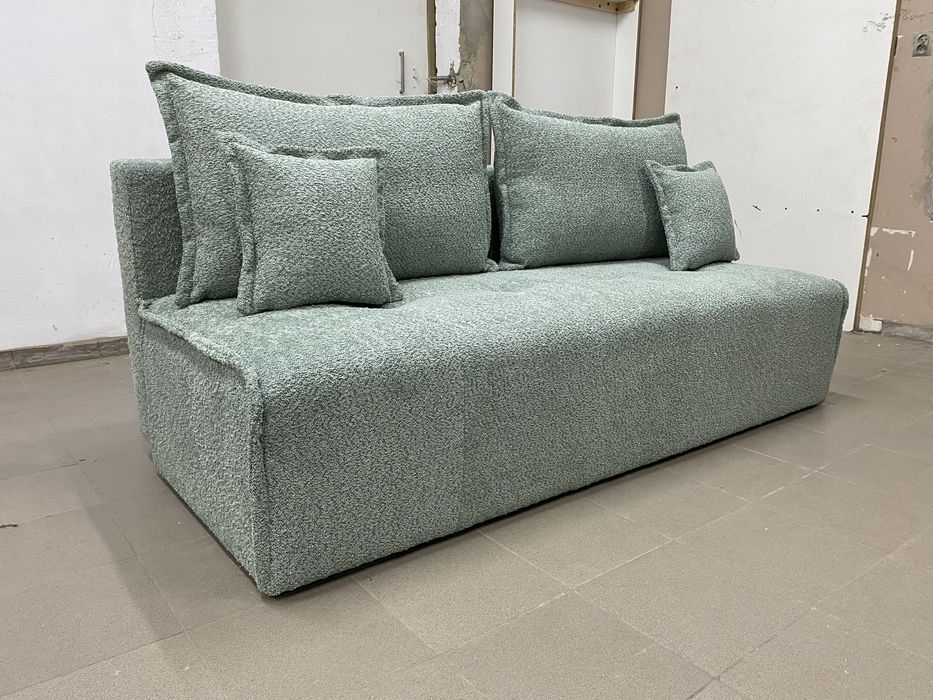 Kanapa z funkcją spania kolor szary + poduszki