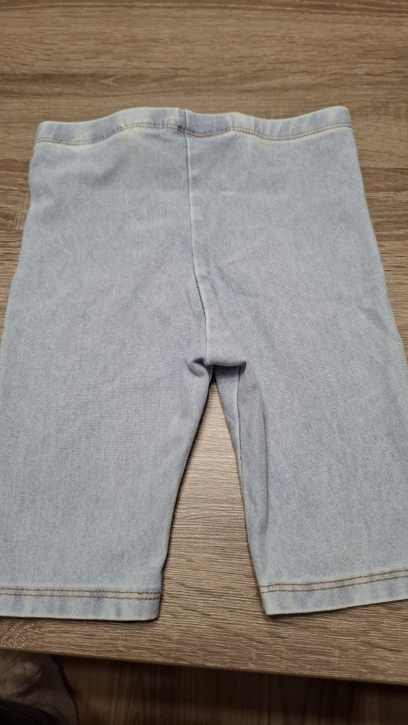 H&M krótkie legginsy a'la jeans z efektem sprania r.122