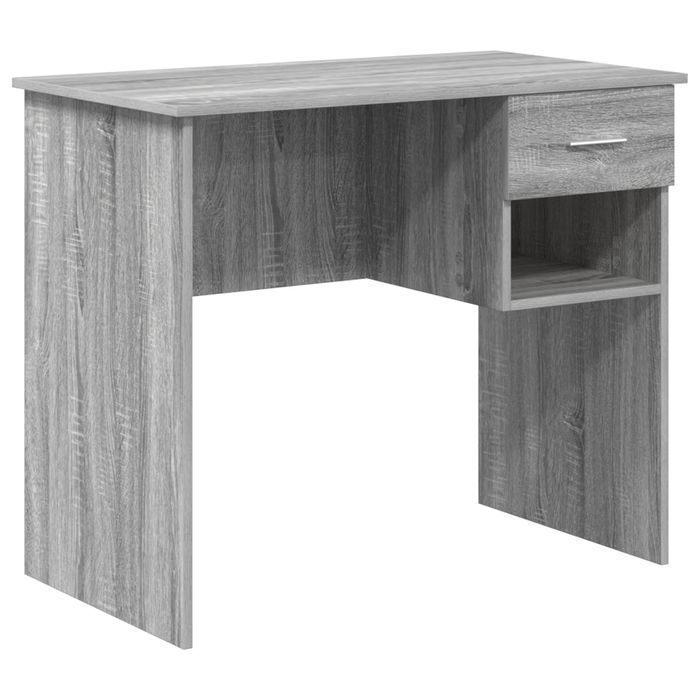 Biurko minimalistyczne szare Sonoma z szufladą 90x49.5 cm