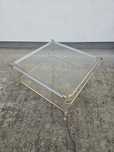 Stolik ława szklana pleksi lucite glamour hollywood regency vintage