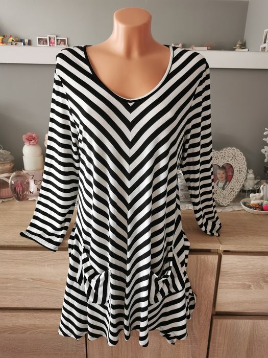 Sukienka / Tunika w Paski Wiskoza L