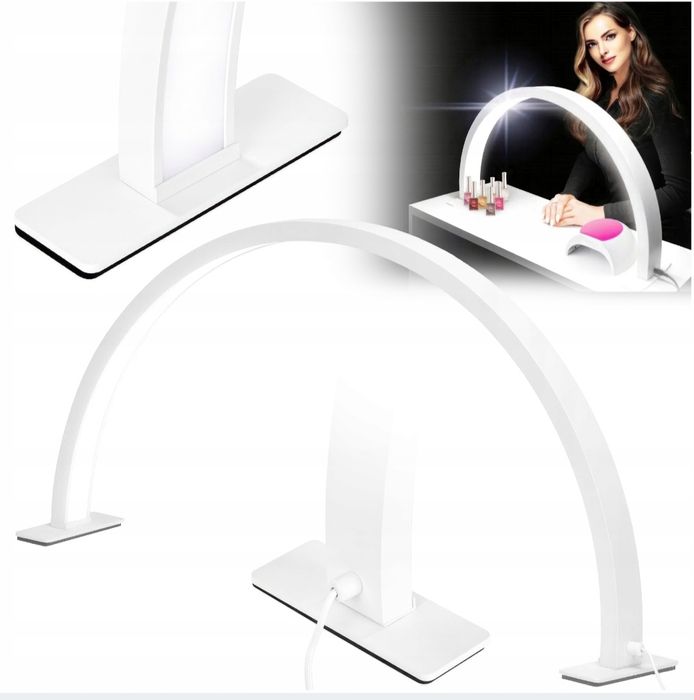 Biała lampa bezcieniowa GLOW do paznokci nablatowa żel manicure pedi