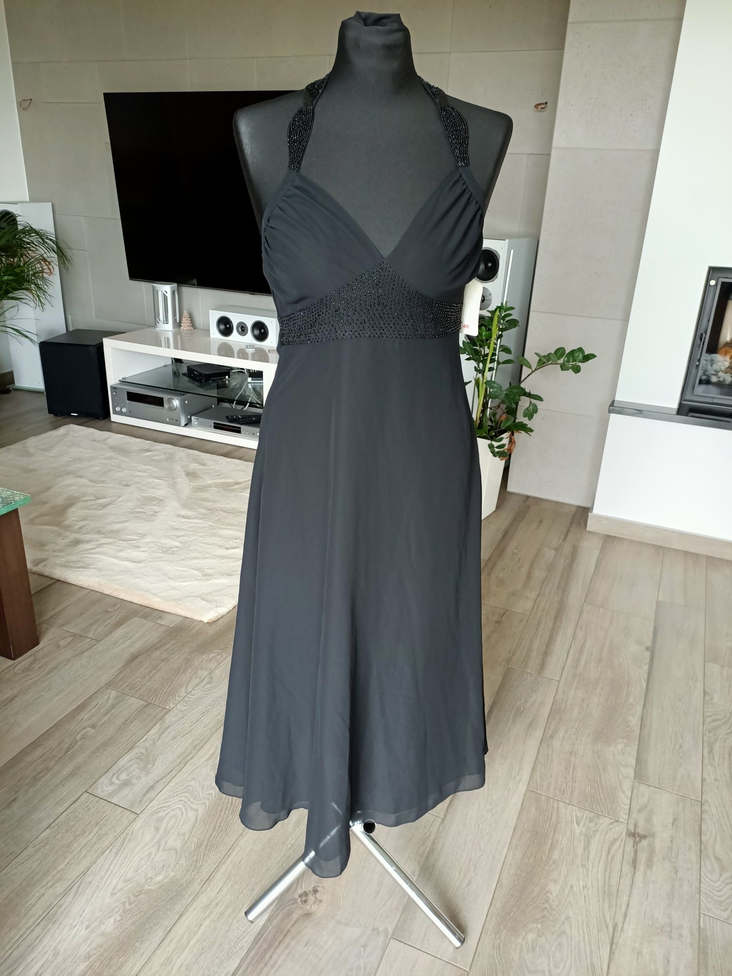 H&M sukienka czarna elegancka S