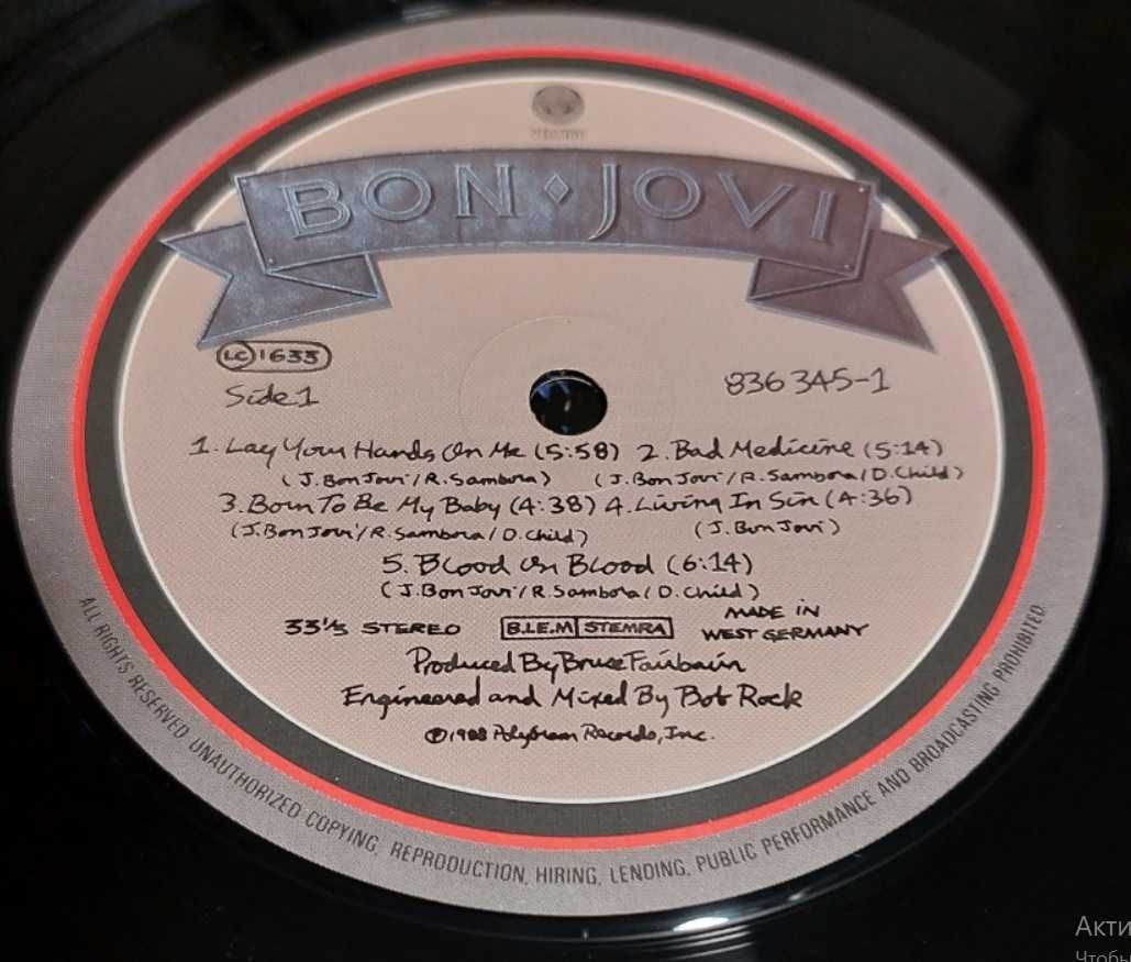 Виниловая пластинка BON JOVI-New Jersey (1988)