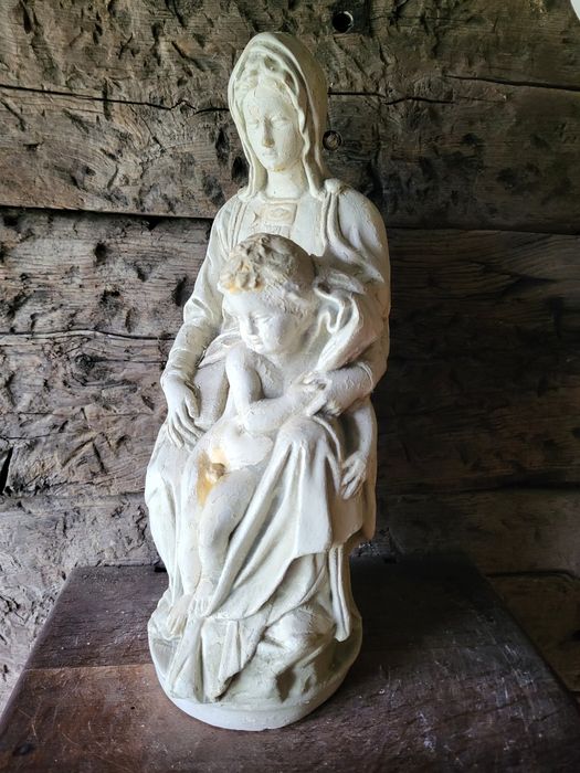 Stara gipsowa figurka Maryja Matka Boża Pan Jezus