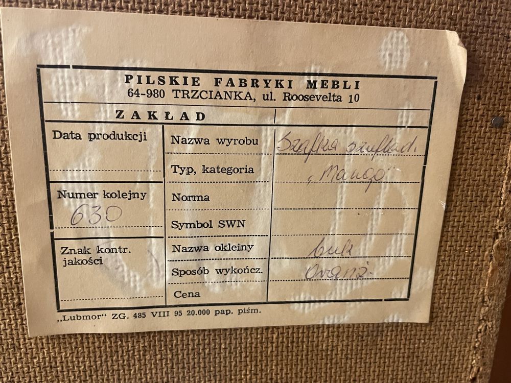 Zestaw mebli: kredens+ komoda  vintage Pilskie Fabryki Mebli