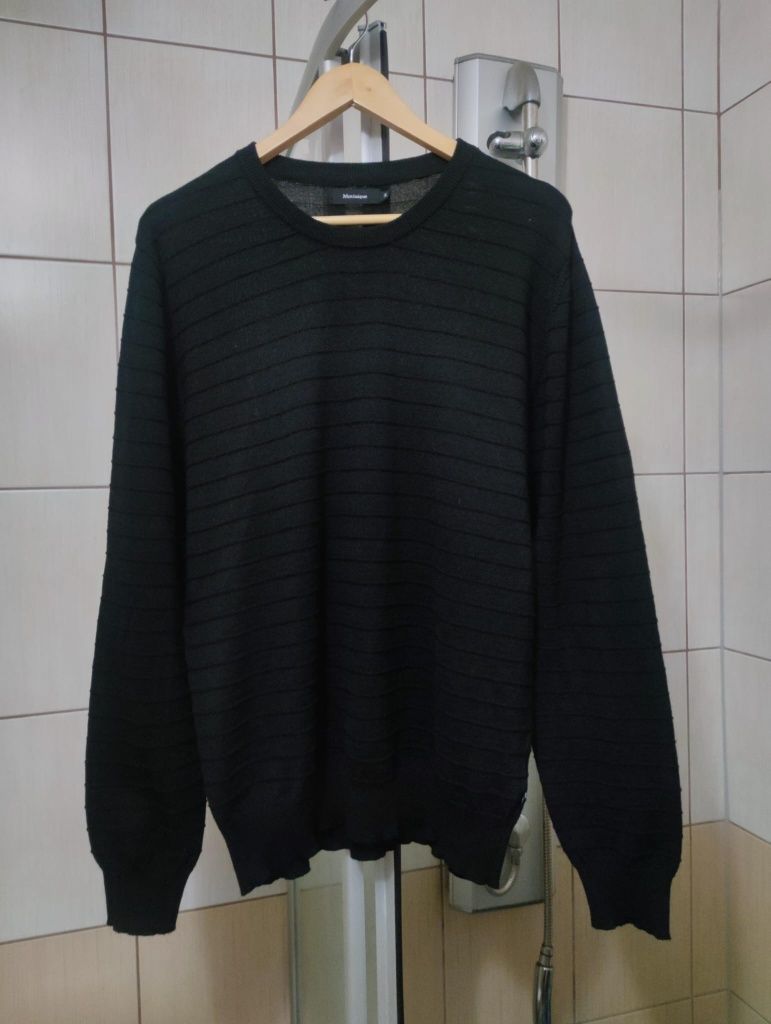 sweter sweterek Matinique męski czarny Black ciemny  bawełna bawełnian