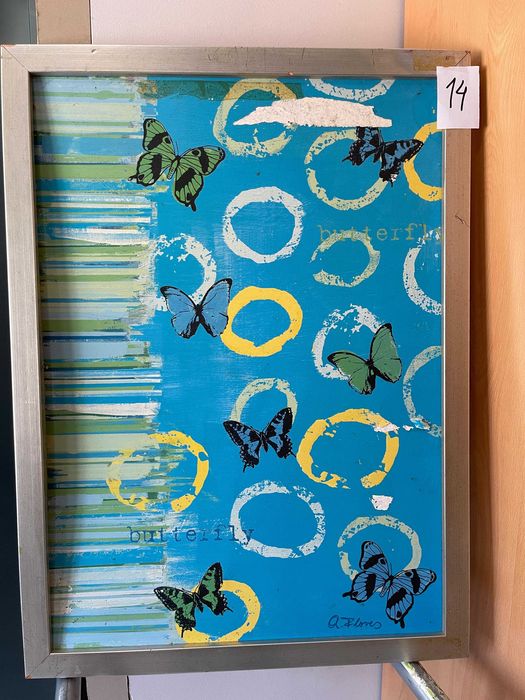 Quadro Abstrato em moldura de madeira