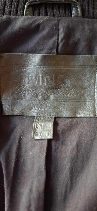 Casaco em pele- Preto - L- Mango