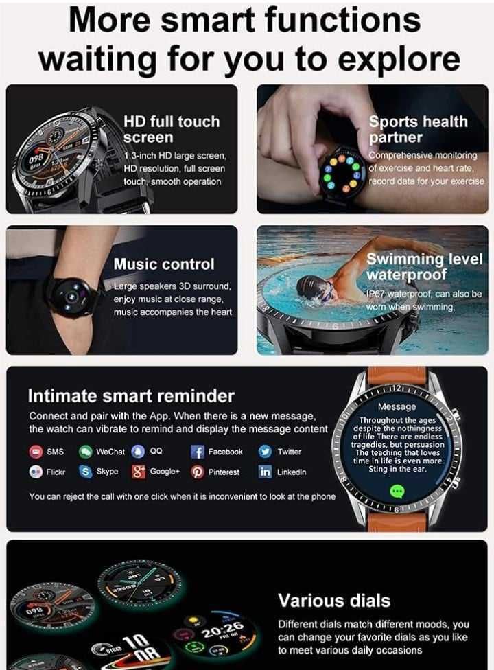 Smart Watch I9 , inteligentny , dotykowy zegarek