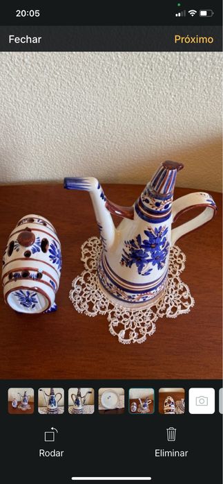 Galheteiro de azeite e paliteiro antigos