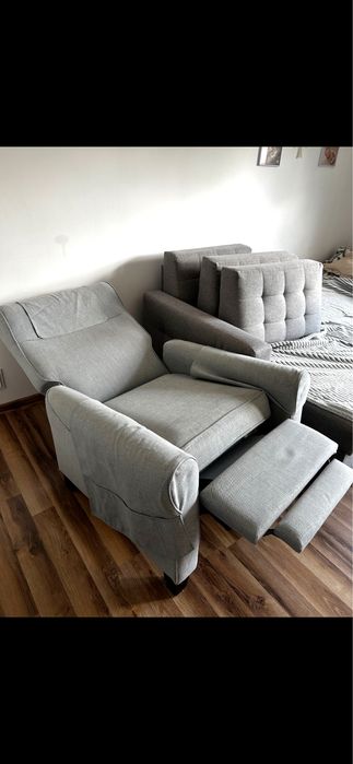 Fotel rozkladany tapicerowany ikea muren