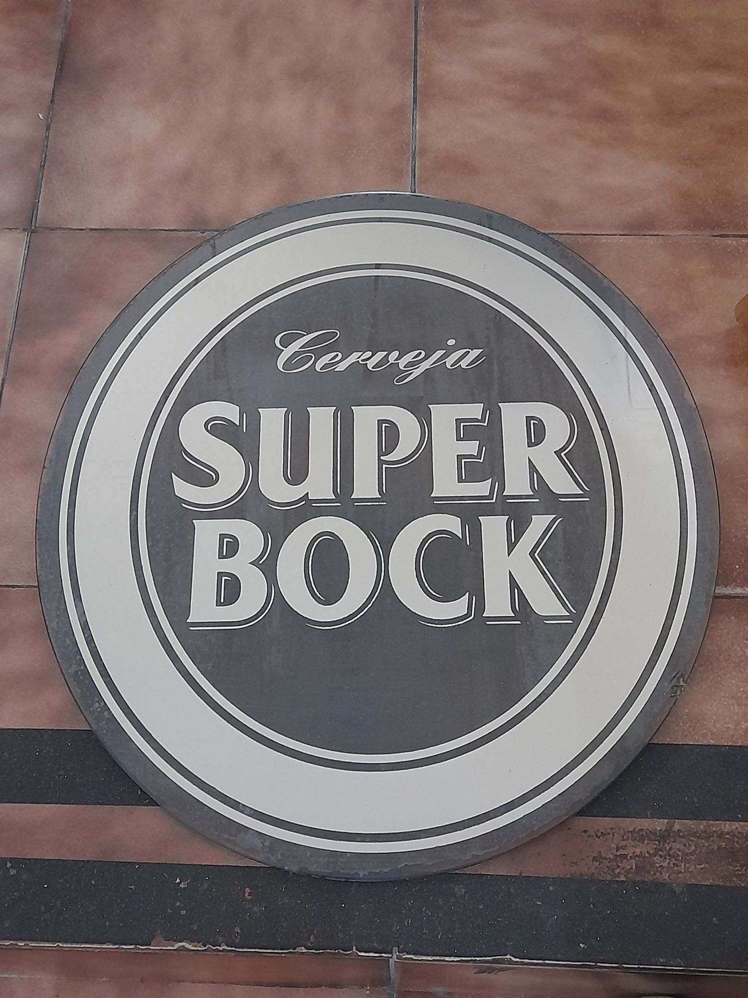 SUPER BOCK espelho - publicidade cerveja - pendurar na parede com uso