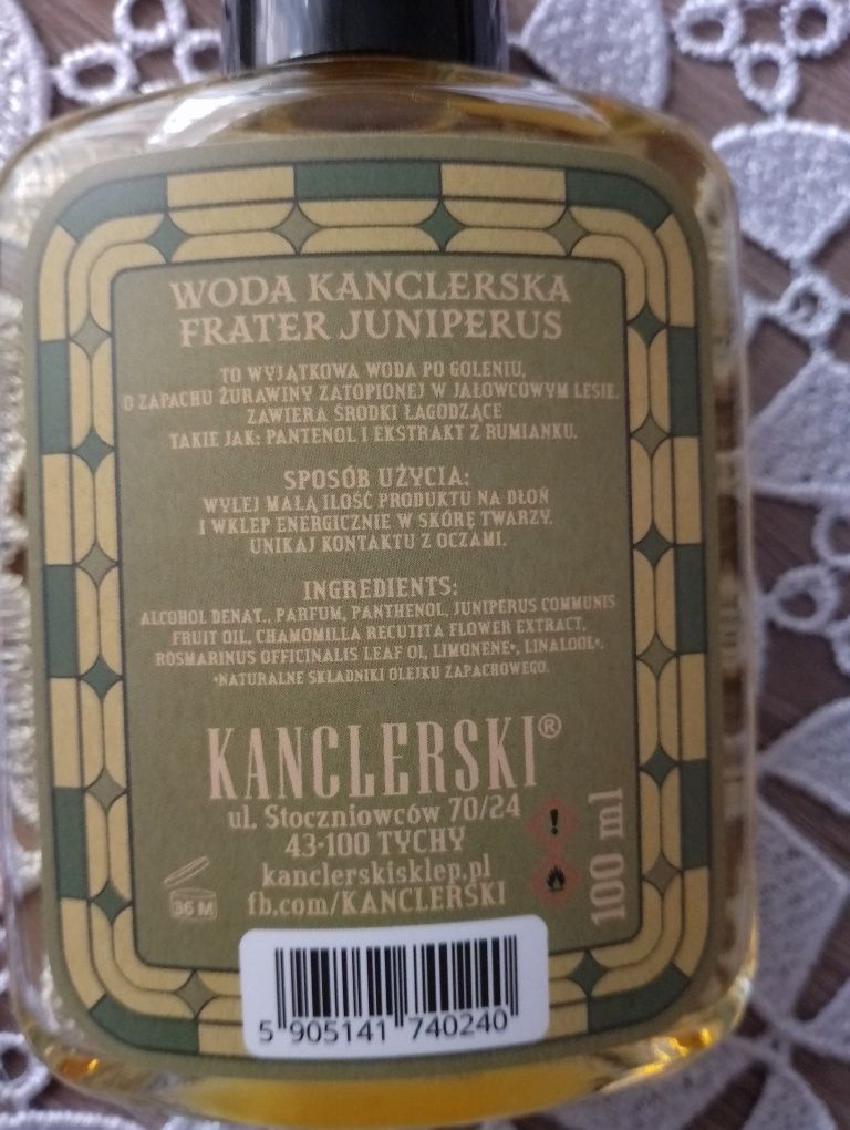 NOWA, NIEOTWIERANA Woda po goleniu Frater Juniperus Kanclerski 100 ml