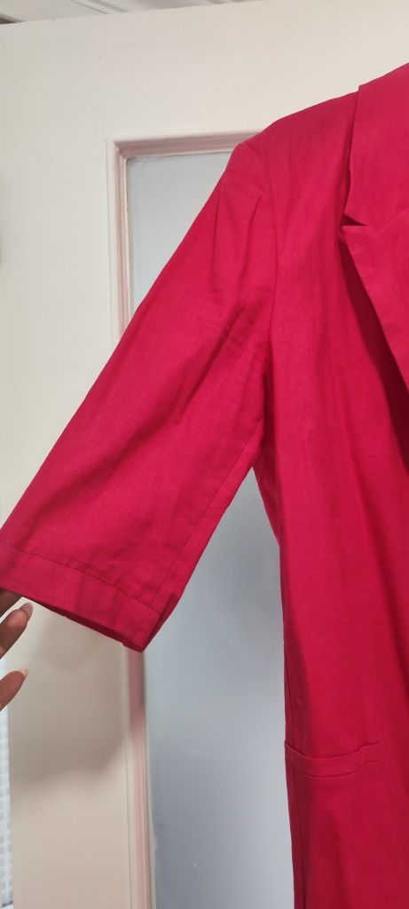 Blazer linho rosa fucsia