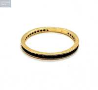 Złoty pierścionek obrączka czarne cyrkonie złoto pr. 585 roz. 16 1,29g