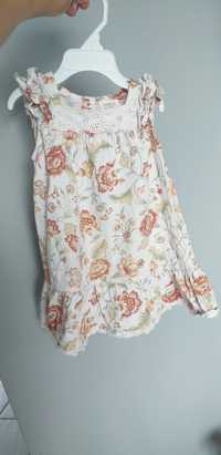 Sukienka sukieneczka na lato w kwiatki kwiaty retro Newbie 74-80