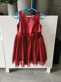 Sukienka dziewczęca wizytowa H&M czerwona