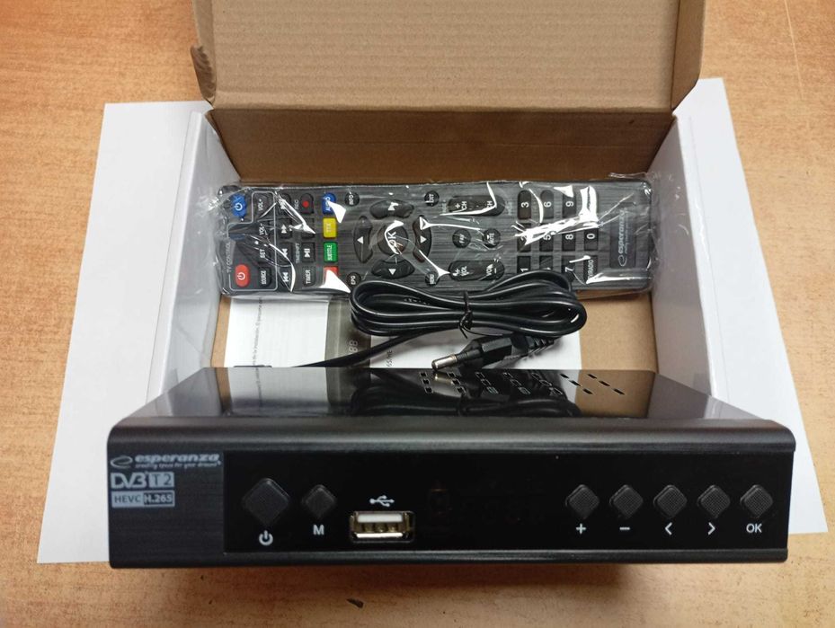 Tuner telewizji naziemnej Esperanza EV111P DVB-T2, NOWY! 24m/gw!